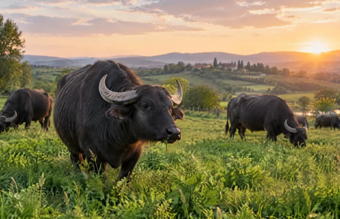 Bufale al pascolo per la filiera lattiero-casearia italiana