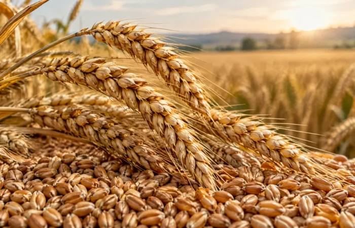 Spighe e cariossidi di frumento per la filiera sementiera