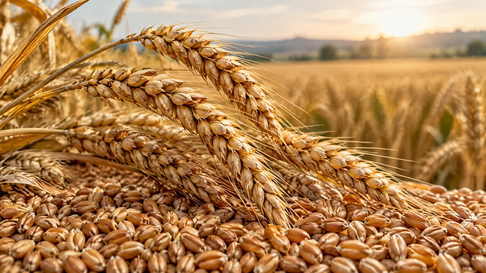 Spighe e cariossidi di frumento per la filiera sementiera